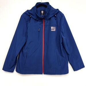 New York Giants NFL Jacket Women's Size XXL Blue Softshell Hood Team Apparel